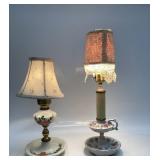 2 Vintage candlestick table lamp featuring a