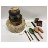 VANITY SETS AND FOLK ART NESTING HAT BOXES