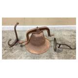Rustic Metal Decor. 1776 school bell (no clapper)