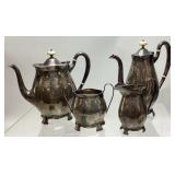 VTG. STERLING SILVER TEA/COFFEE 4 PIECE SET,