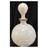 ANTIQUE VICTORIAN ERA WHITE MILK GLASS DECANTER