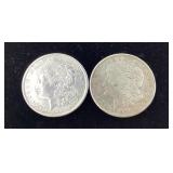 2) 1921 Morgan Silver Dollars