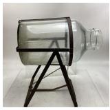 Vtg. LRG. Mouth Carboy with stand