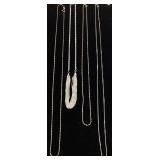 (4) SILVER 925 CHAIN NECKLACES, 24.3g TOTAL WEIGHT
