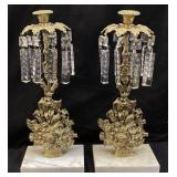 PAIR OF ANTIQUE VICTORIAN GIRANDOLE BRASS