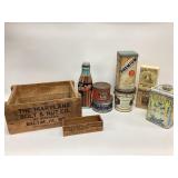 Collection of vintage food advertising memorabilia