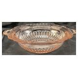 ANCHOR HOCKING PINK DEPRESSION GLASS SERVING BOWL