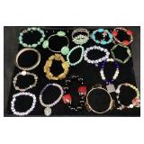 ASSORTED STONE BRACELETS, TURQUOISE, PEARL,