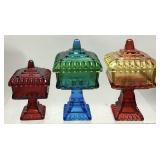 (3) VTG. JEANNETTE GLASS WEDDING CAKE BOXES/