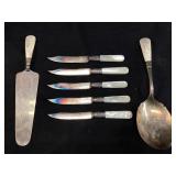 ANTIQUE STERLING SILVER MOTHER OF PEARL HANDLE