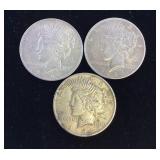 3) 1924 P Silver Peace Dollars