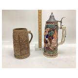 2 Beer steins German Beer Stein with "Hermann