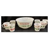 1950s HAZEL ATLAS MILK GLASS TOM & JERRY EGG NOG