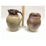 WESTMOORE POTTERY SALT GLAZED PITCHER AND JAR