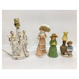 3 Vintage porcelain figurines and one vintage