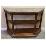 LOUIS XVI STYLE 3-TIER MARBLE TOP CONSOLE TABLE