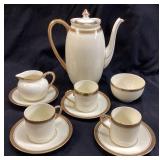 ADDERLEY S GOLD GREEK KEY 10 PIECE TEA SET, MADE