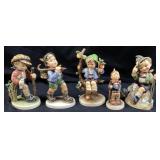(5) HUMMEL FIGURINES, ON SECRET PATH, APPLE TREE