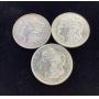 3) 1921 P Morgan Silver Dollars