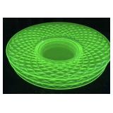(3) VTG. IMPERIAL URANIUM GLASS DIAMOND QUILTED