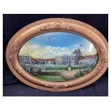 ANTIQUE REVERSE-PAINTED BUBBLE GLASS PALACE OF