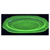 VTG. FEDERAL URANIUM GLASS MADRID PLATTER
