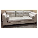 MCM DIRECTIONAL BUTTON TUFTED CREAM SOFA,