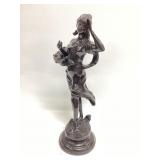 Art Nouveau bronze Andrea by Sadek walking woman
