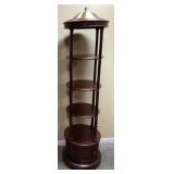 EDWARDIAN STYLE REVOLVING SHELVING UNIT, BRASS