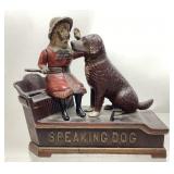 Rare 1885 Antique Speaking Dog coin bank