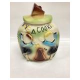 Vtg Bisque Cheerleaders Corner Cookie Jar