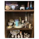 CHOICE SHELF LOT, ASSORTED GLASS, FENTON, HULL