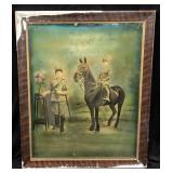 ANTIQUE 16x20 HAND-COLORED PHOTOGRAPH OF 20th