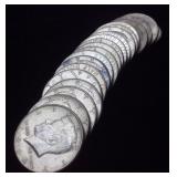 20 Circulated Kennedy Half Dollars 90% Silver