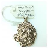 Large 14k Gold Nugget Charm