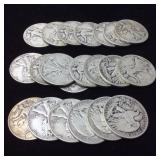 21 Pre-1964 Half-dollars