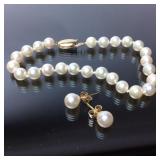 PEARL NECKLACE BRACELET & EARRING