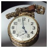10KT GOLD FILLED 21-JEWEL HAMILTON POCKET WATCH