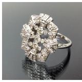 ANTIQUE PLATINUM RING .75CT