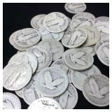 QTY 46 PRE-64 SILVER QUARTERS $11.50 FACE VALUE