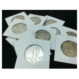 QTY 11 STANDING LIBERTY HALF DOLLARS