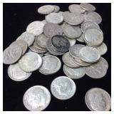QTY 54 ROOSEVELT SILVER DIMES