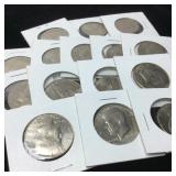QTY 15 BICENTENNIAL KENNEDY SILVER HALF DOLLARS