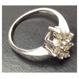 14KT WHITE GOLD W 9 SMALL DIAMONDS 1.4DWT