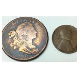 1798 DRAPED BUST LARGE CENT & 1934 PENNY