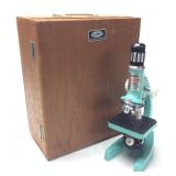 VINTAGE TASCO ZOOM 900X MICROSCOPE W ORIG CASE