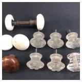 ANTIQUE PORCELAIN & CRYSTAL DOOR KNOBS