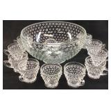 DUNCAN MILLER CLEAR HOBNAIL PUNCH BOWL