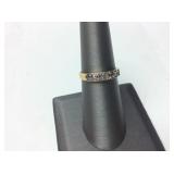 GOLD RING WITH 4 LIGHT PURPLE STONES