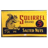 VINTAGE SQUIRREL BRAND SALTED NUTS SIGN